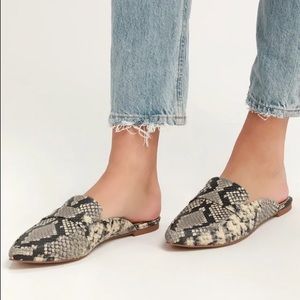 Steve Madden Flavor Natural Snake Loafer Flats Sz 9